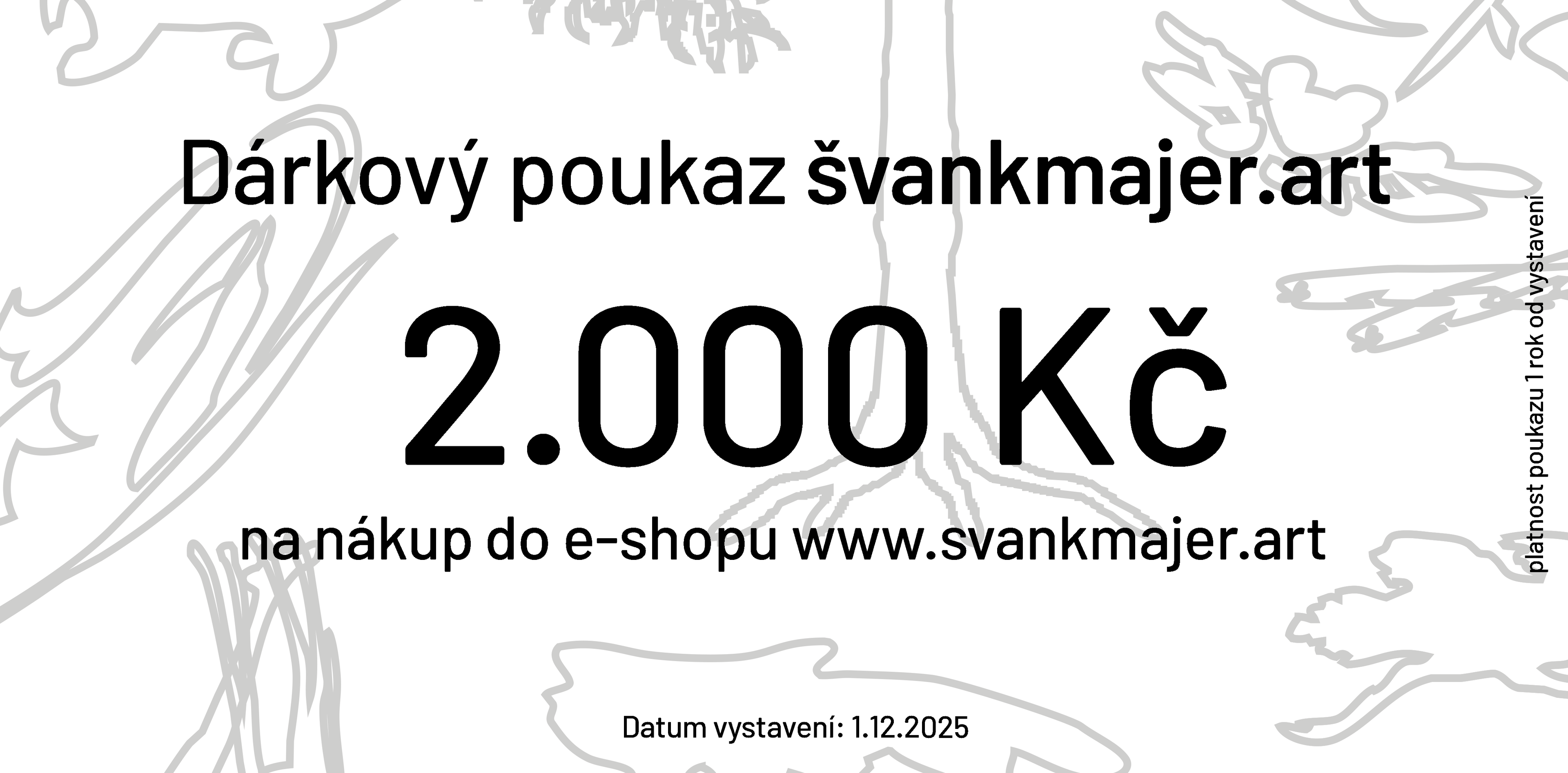 Dárkový poukaz na 2 000 Kč